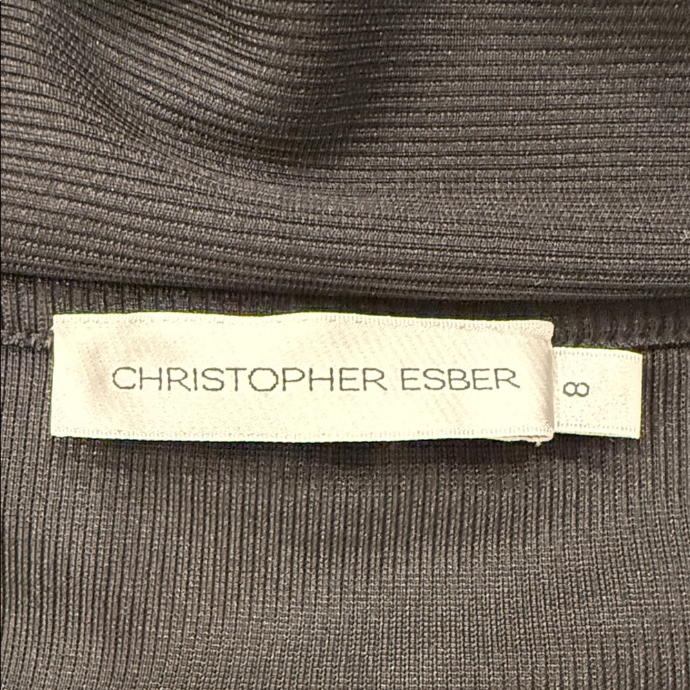 Christopher Esber Hardware Cut-Out Crop Top Black Long Sleeve Size UK 8/ S NEW - Picture 11 of 12